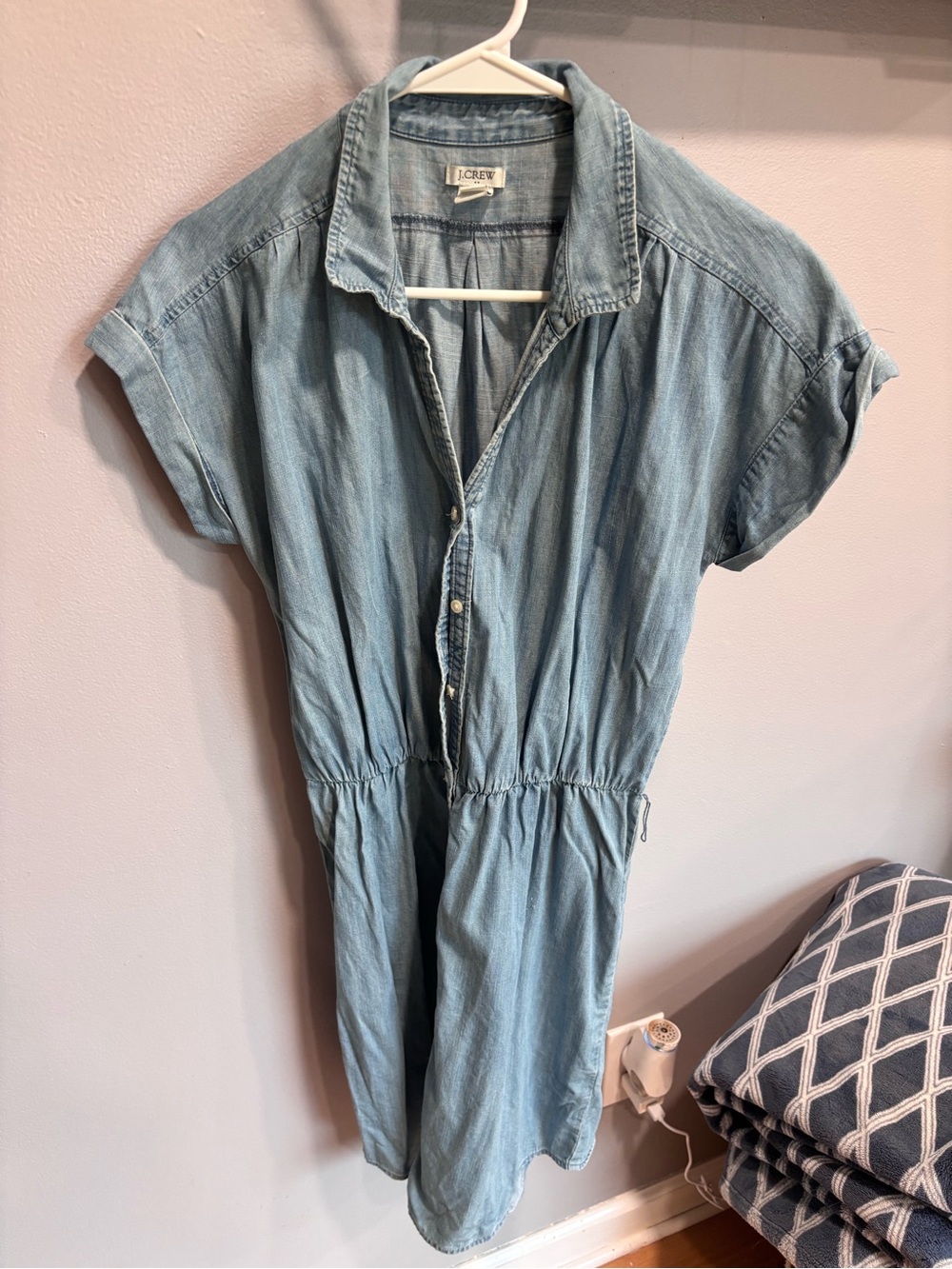 J. Crew Light Denim Shirt Dress - Blue